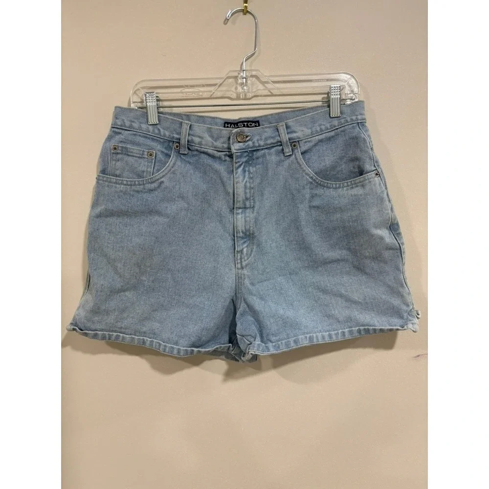 Halston Jeanswear Vintage Denim Shorts High Rise Classic Blue Summer Y2K Chic 14
